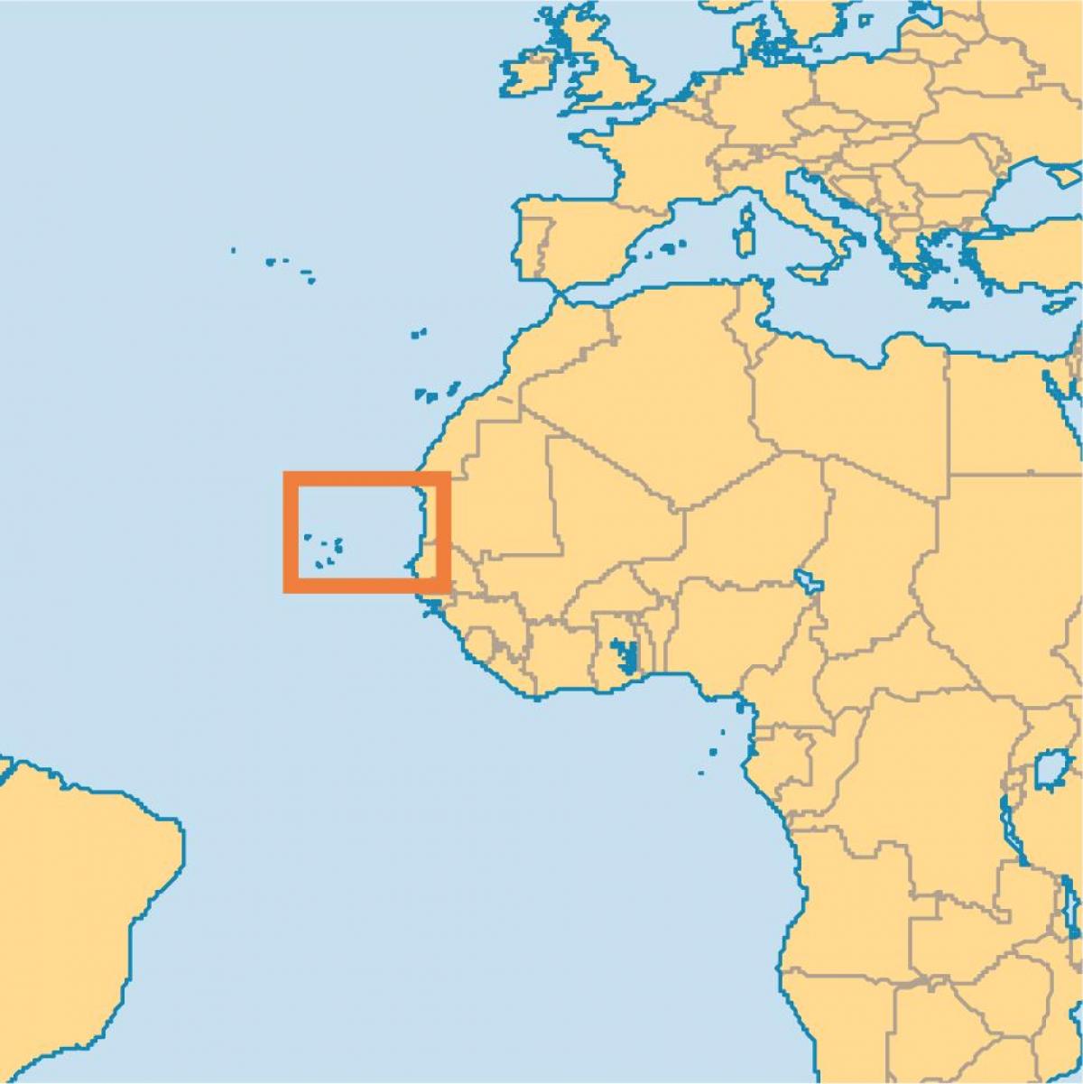 показати Кабо-Верде на карті світу